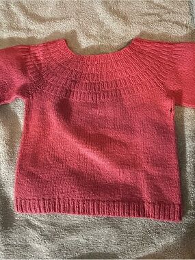 Hand Crafted Pink Knit Kids Sweater